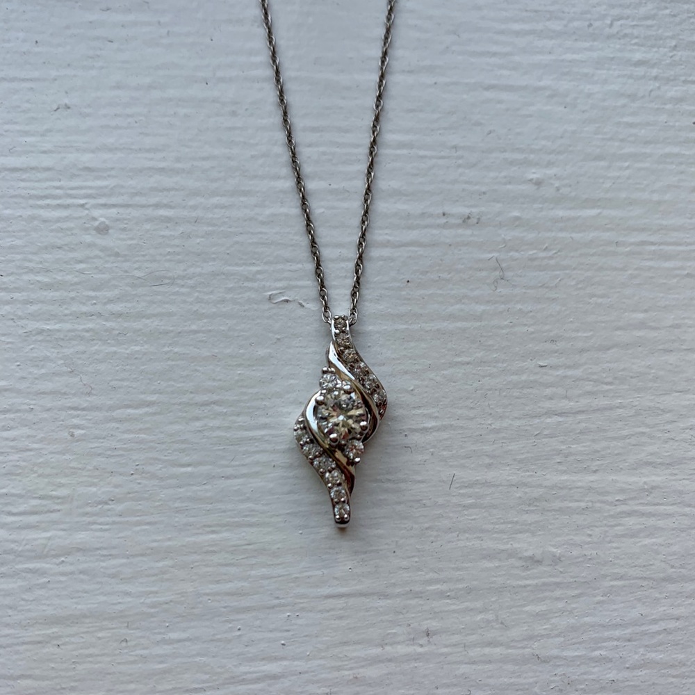 White Sapphire Swirl Necklace